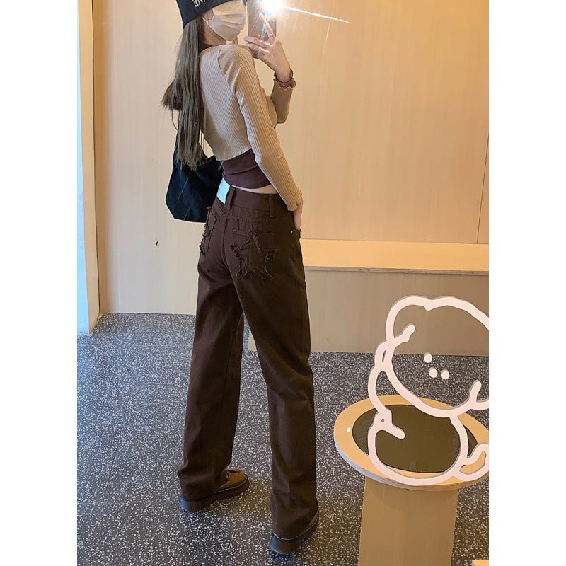 Retro Design XINGX High Waist Straight-leg Pants
