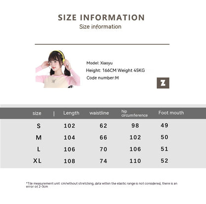 Women's Springsummer High Waist Drooping Pear Shapes Stitching Style Printed Jeans